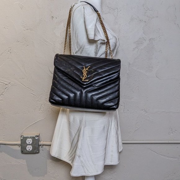 Saint Laurent Medium Loulou Shoulder Bag Black GHW - Picture 9 of 9